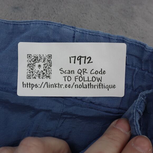 ISHU Shorts Womens 10 Blue Bermuda High Rise Elastic Waist Button Zip Pleated - Picture 15 of 15